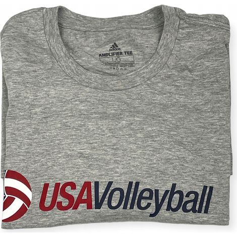 graues adidas Volleyball-T-Shirt für Herren, Größe L (1/3)