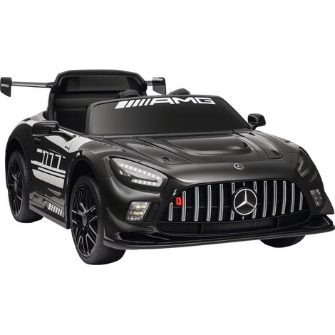 CHICFURN Auto elettrica per bambini Mercedes AMG 12V nera 115x66x44 cm con telecomando (1/5)