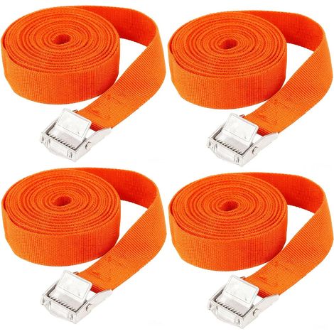 pieces Strap Arrimage, 2m x 2.5cm, Strap à Cliquet with loop, Adjustable Strap de Serrage, Strap Arrimage for motorcycle, car, bicycle door, luggage (1/5)