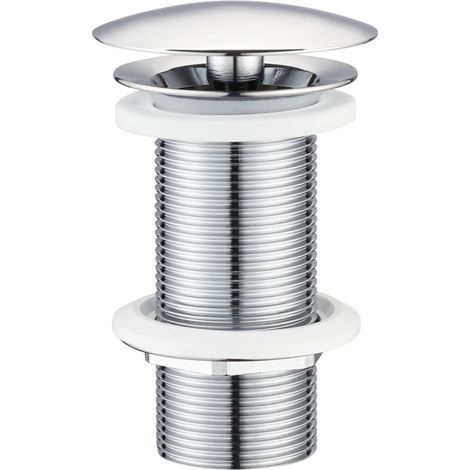 bonde champi - sans trop plein - hauteur 100 mm - laiton / chromé - altech a82 (1/2)