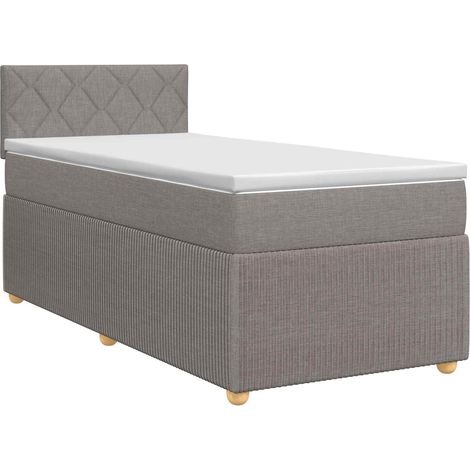 Maison Exclusive - Letto box spring con materasso Tortora 90 x 190 cm Tessuto (1/5)