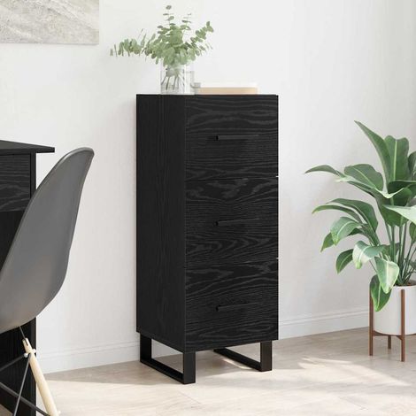 Buffet-Meuble de rangement Chêne noir 34,5 x 34 x 90 cm Bois d'ingénierie et fer 753949 (1/5)