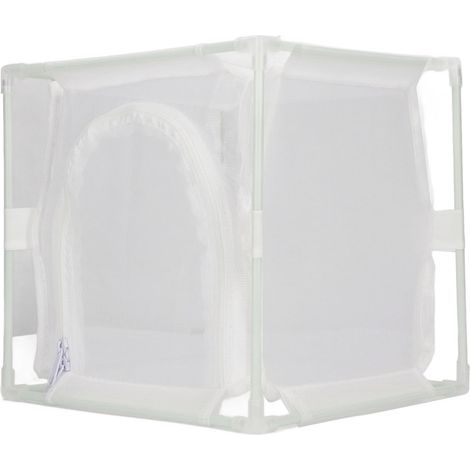 Cage d'observation d'insectes en maille PVC blanche, boîte d'élevage réutilisable pour papillons, habitat d'incubation en forme de U inversé (1/5)