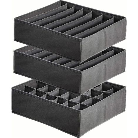 Organisateur de tiroir pliable pour sous-vêtements, boîtes de rangement pour chaussettes, organisateur de tiroir de rangement, séparateur, maison/dortoir (1/5)