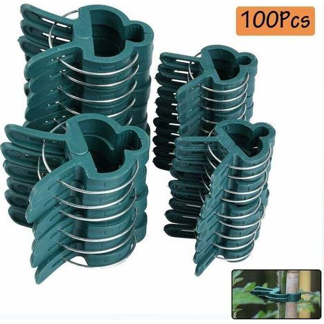 Plant Supports 100 Pieces Plant Clips Sturdy Plant Clips, 2 Reusable Garden Plant Clips for Small and Large Plants (1/5)