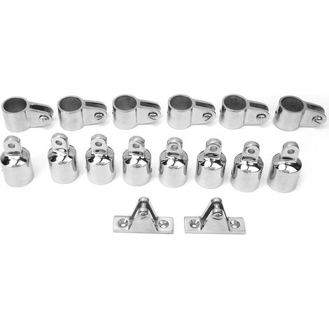 Kit d'accessoires pour bimini - 16 pièces avec charnière à 3 arcs, monture et œillet coulissant 25mm/1 pouce (1/5)