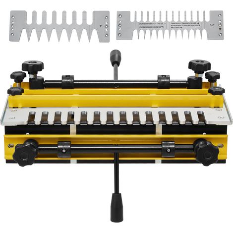 Mophorn Zinkenfräsmaschine, 31 cm Arbeitsbreite, Gerät mit 4 Fräsköpfen und 3 Schablonen, präzise Ausrichtung für Zapfenverbindungen, geeignet für Möbel- und Schrankbau (1/5)