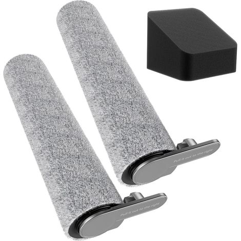 ED12 Pro Ersatzbürste für Bodenrollen, kompatibel mit ED12 PRO schnurlosem Nass- und Trockensauger, 2 Walzenbürsten und 1 Filterelement