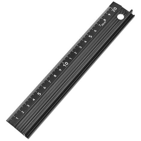 Règle graduée en métal - Outil de découpe de sécurité - Outil de bricolage - Antidérapante - Règles triangulaires pour architectes et ingénieurs (20 cm) (1/4)