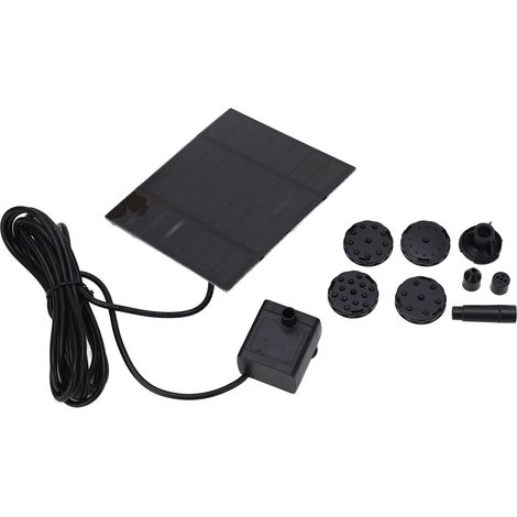 Pompe solaire pour fontaine, hauteur max 120cm, refoulement 70cm, protection marche à sec, avec 6 buses (1/5)