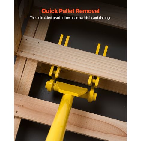 Démonte Palette 907,18 kg Outil Démonte Palettes 114 cm Barre Démontage pour Retrait Planches de Terrasse, Planchers, Charpentes, T… (1/5)