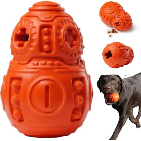 Jouet à mâcher durable en caoutchouc naturel, résistant pour chiens moyens et grands, peut être rempli de friandises (1/5)