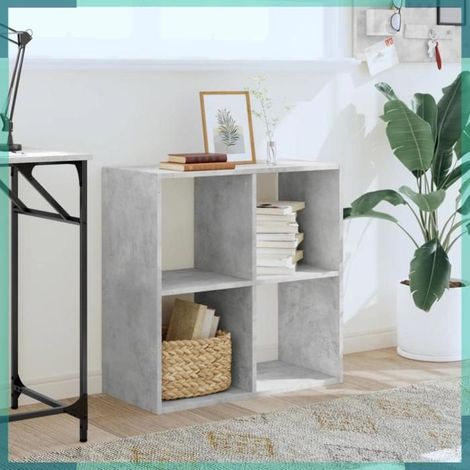 852828 Bibliothèque gris béton 68,5x32x68,5 cm bois d'ingénierie (1/5)