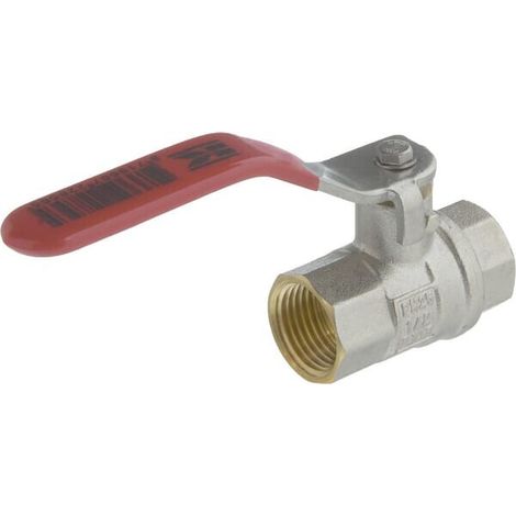 Kugelhahn BSP 2x IG 1/2" + Edelstahlgriff UNIVERSAL KS12FKR (1/3)
