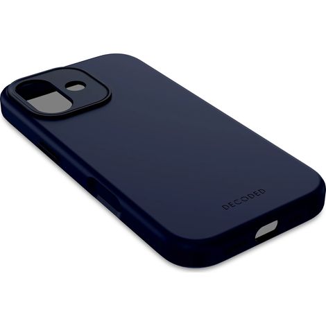 Funda trasera de silicona antimicrobiana Decoded - Funda protectora de silicona compatible con MagSafe para iPhone 17 (azul mari (1/5)