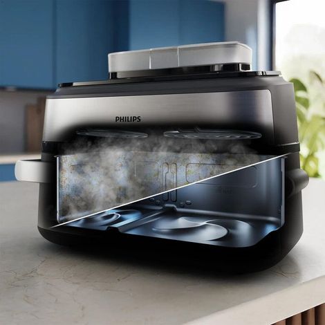 Philips Serie 5000 Airfryer Friggitrice ad Aria con Maxi Cestello e Vapore
