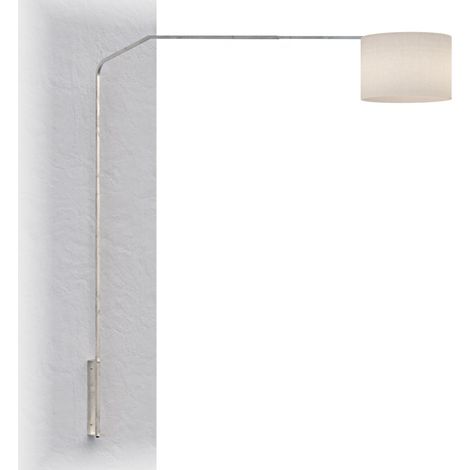 Piantana parete arco moderna top light slope 1188 b7 e27 led metallo tessuto lampada braccio parete, paralume bianco