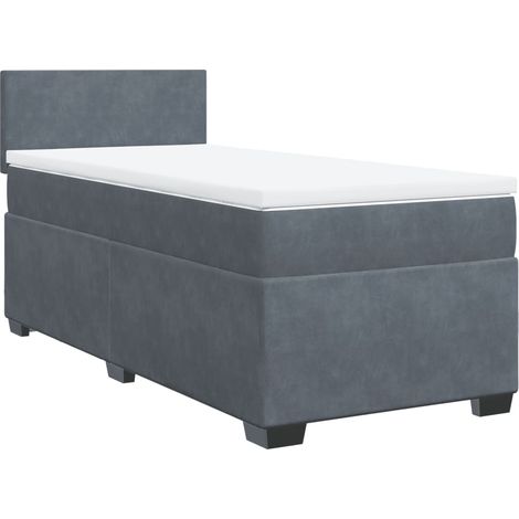 Maison Exclusive - Giroletto a Molle con Materasso Grigio Scuro 90x200 cm Velluto