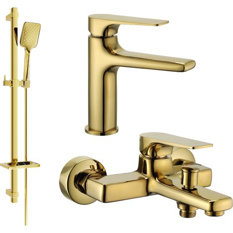 Mexen Lynx DQ62 set da bagno, oro - 745903DQ62-50
