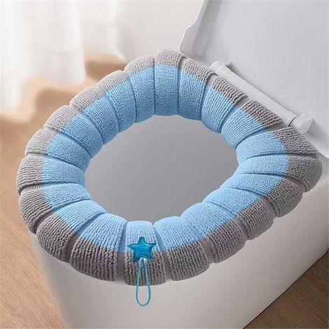 (1 pcs)Housse de Siège de Toilette WC Doux et Chaud, Lavable, Générique Abattant Lavable Coussin de Siège de Toilette Doux, pour Salle de Bain (1/5)