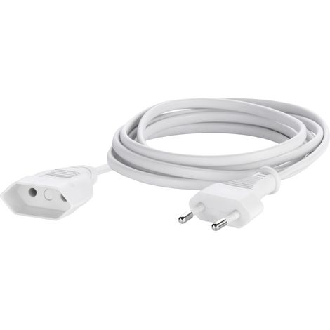 Sygonix SY-5042684 Strom Verlängerungskabel  2.5 A Weiß 2.00 m H03VVH2-F 2X 0,75 mm²