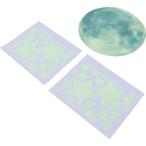Set mit 100 im Dunkeln leuchtenden Sternen-Wandaufklebern, leuchtende Dekoration für Kinderzimmer, Babyzimmer, Wohnzimmer (1/5)