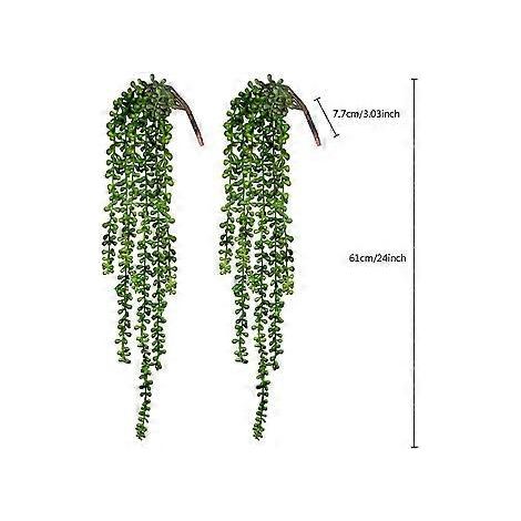 27 Zoll große künstliche Hänge-Sukkulente „Perlenkette“ für ein realistisches Aussehen, leicht zu reinigen und abzustauben, lebendiges und bezauberndes Design für den Garten