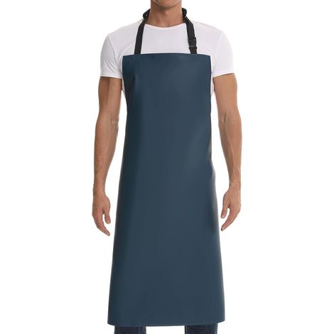 1 - Tablier en vinyle - Tablier industriel - Imperméable et résistant aux huiles - Pour cuisine laboratoire boucherie jardinage - Noir - 99x66cm