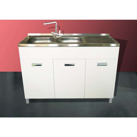 mobile sottolavello 3 ante bianco - soft - 120 cm (1/5)
