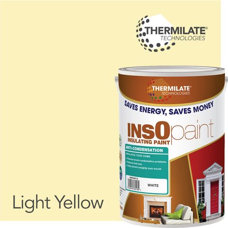 InsOpaint Anti Condensation Paint - Stops Condensation on Interior Walls & Ceilings - Light Yellow - 5L (1/5)