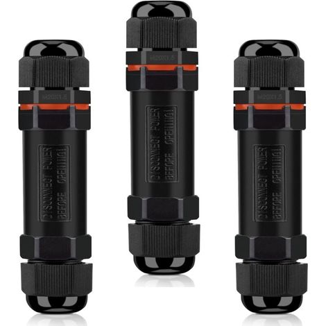Boîte de Dérivation Étanche IP68 Lot de 3 Connecteurs pour Câbles Ø 6-12mm (1/4)