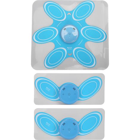 Mini masseur électrique pour la nuque, diffusion vocale, soulagement de la fatigue, massage cervical par impulsions, autocollant bleu (1/5)