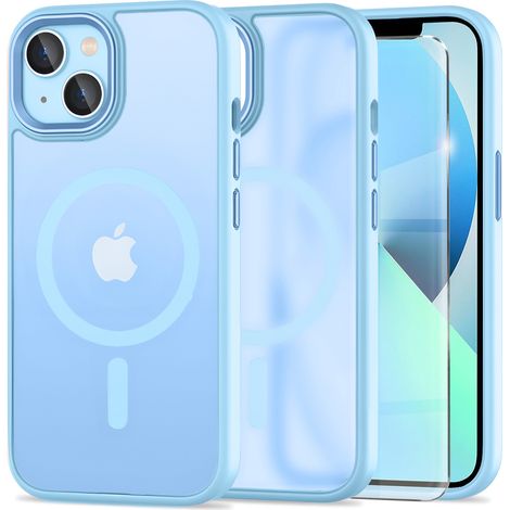 Custodia per iPhone 13, MagSafe, erbord Matt Case, Blu + Pellicola protettiva per lo schermo (1/5)