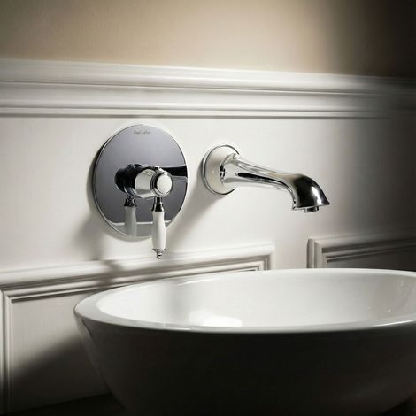 PaulGurkes Robinet de lavabo Nostalgie UP-Armature 2 trous Retro