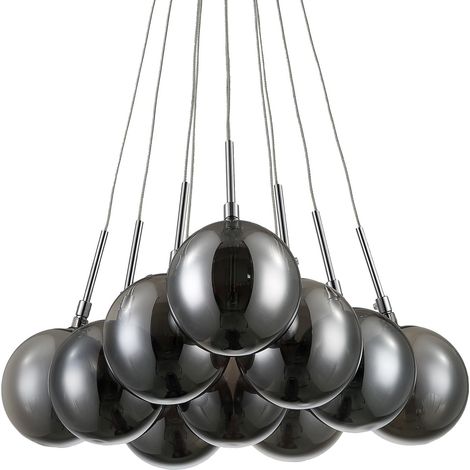 Lampadario in vetro specchiato fumè cm. Ø45 x H80 (1/5)