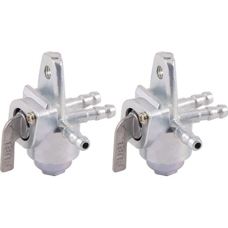 1/4" Vanne de Carburant en Ligne Sélecteur de Coupure de Réservoir de Gaz Petcock 3 Voies Remplacement pour Dirt Pit Bike ATV 4 Roues Quad Pack de 2 (1/5)