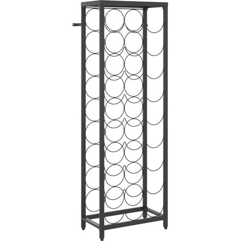 Wine Rack for 27 Bottles Black 34x18x100 cm Wrought Iron vidaXL