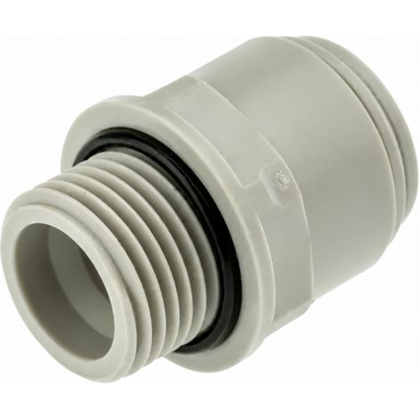 Racor John Guest M/M 15 x 21 ( 1/2" ) para tubo 15 mm, acetal gris