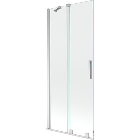 Mexen Velar écran de baignoire à 2 ailes coulissante 80 x 150 cm, transparent, Chrome - 896-080-000-01-01
