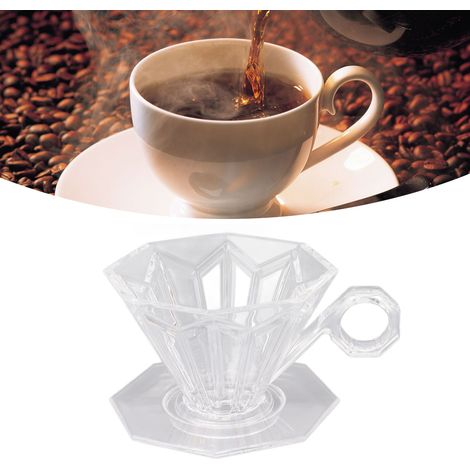 Filtre à café octogonal en résine, tasse à filtre à café filtre à infusion lente V60, couleur transparente (1/5)