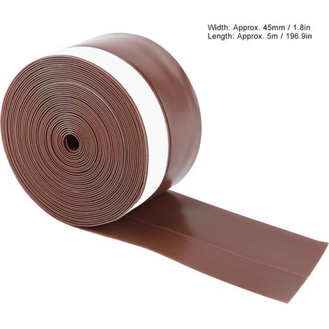 Bande d'étanchéité en silicone de 5 m pour portes et fenêtres, anti-moustiques, coupe-vent, anti-poussière, auto-adhésive (1/5)