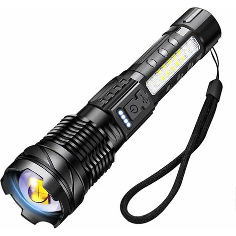 YMYNY Lampe Torche LED Ultra Puissante Lmens Lampe de Poche USB Rechargeable Modes Lampe Torche Tactique avec Clip pour Camping Randonnée Urgence (1/4)
