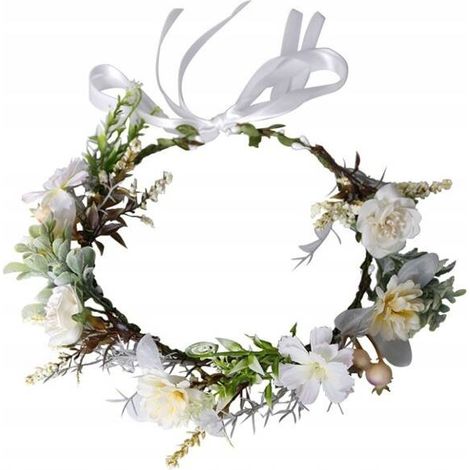 Ecarla Kranz-Haarreif mit Blumen im Boho-Stil W111 (1/3)
