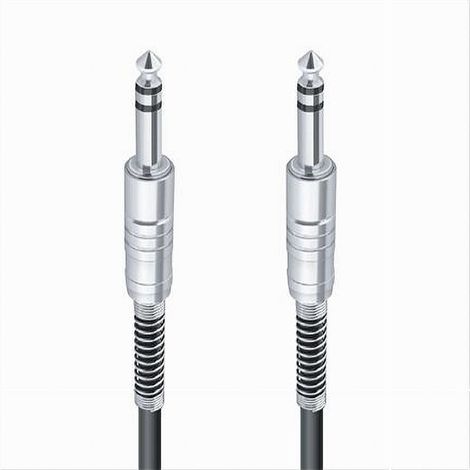 MaxTech - Cavo Collegamento 2 Jack Da 6.5 Mm 3 Mt Cavetto Microfono Audio Stereo Jjack-07 - (1/2)
