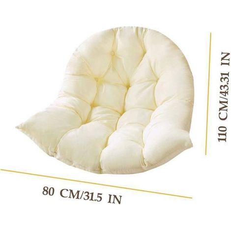 Coussin extérieur pour fauteuil œuf suspendu 80 x 120 cm, ovale, gris, étanche, vendu sans structure, résistant aux intempéries pour jardin et terrasse (1/4)
