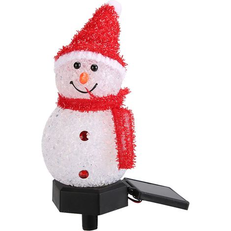 Wasserdichte, solarbetriebene LED-Weihnachtsbeleuchtung in Schneemannform für den Außenbereich – ideal für die Gartendekoration (1/5)