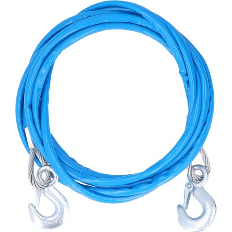 Câble de sécurité de remorque de 5 m x 12 mm, câble de sécurité de remorque de câble de remorquage avec Crochet à dégagement Rapide 7 t de Charge pour Voitures, SUV, Attelage Remorque (1/5)