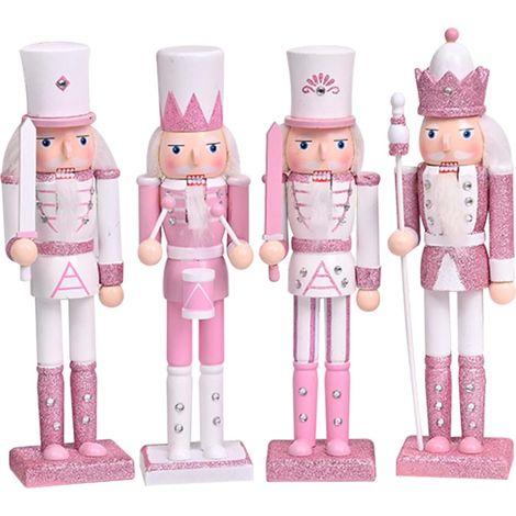 4pièces Décorations de Noël Bois Figurines de Casse-Noisettes Ornements de Table Cadeaux pour Adolescents (1/5)