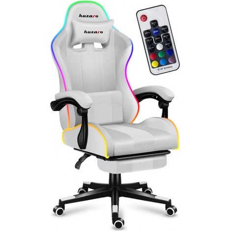 Silla de juego Huzaro Force 4.7 RGB blanca cómoda (1/5)