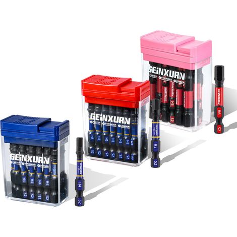 Lot de 45 Embouts de Tournevis Visseuse 50 mm, Hex 4mm 5mm 6mm Allen Embouts de Vissage Magnétiques en Acier S2, Tige Hexagonale 1/4" avec Rangement Boîte Colorée (1/5)